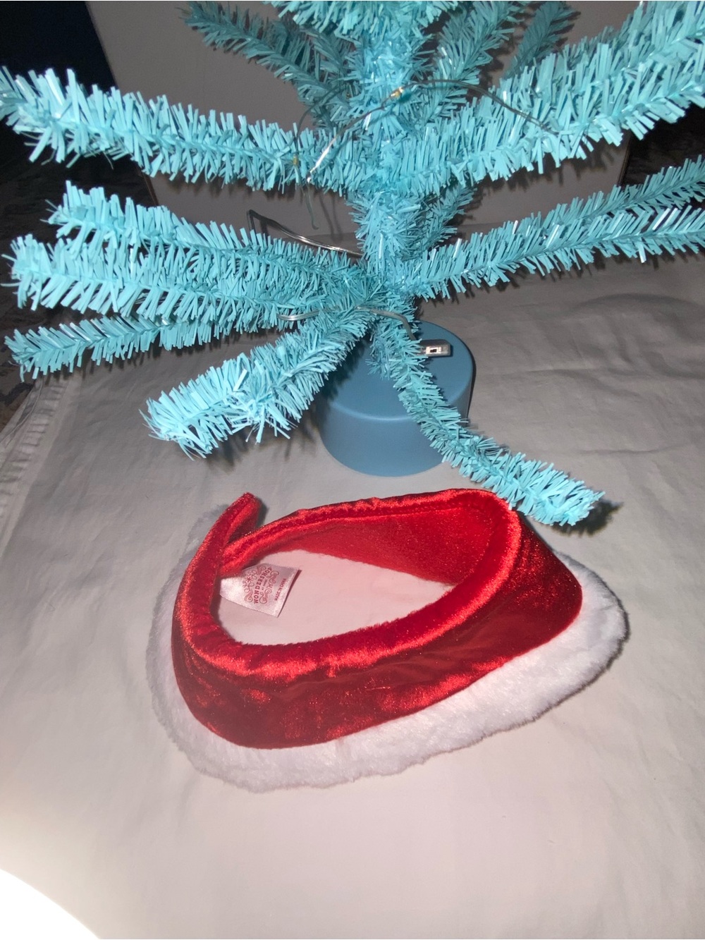 Teal Blue Artificial Holiday Tree - Festive Tabletop Accent with Skirt - Picture 2 of 3